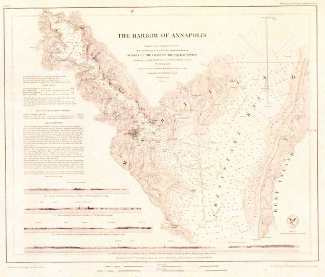 Nautical chart of Annapolis Harbor, Maryland, 1846. Picture
