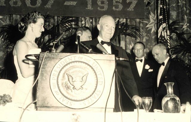 President Dwight David Eisenhour at the 150th Anniversary dinner of the Coast and Geodetic Survey. Picture