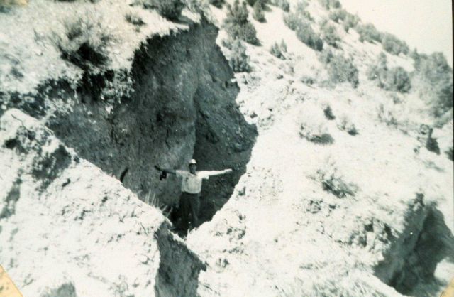 Triangulation observations following major earthquake. Picture