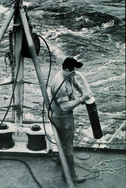 Early use of proton precession marine magnetometer Picture