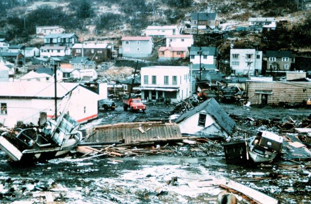 Tsunami damage at Kodiak following 1964 Good Friday Earthquake Picture