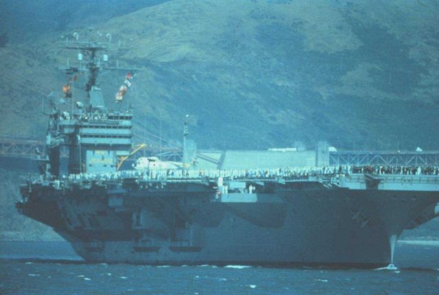 Aircraft carrier in San Francisco Bay Picture