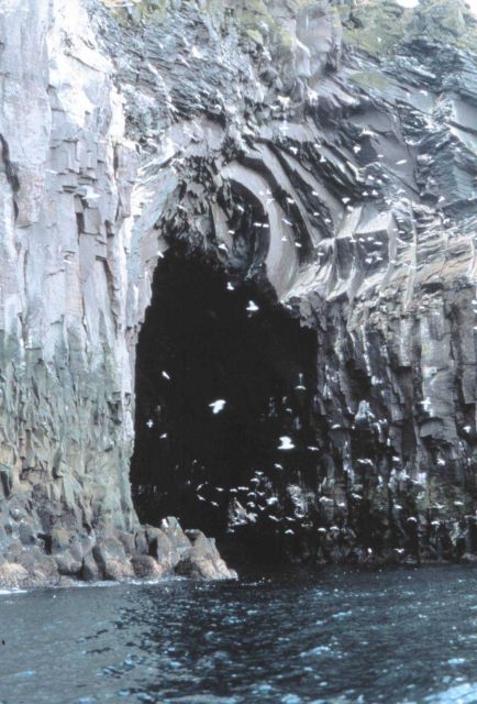 Entrance of a sea cave in the lava rocks of Amlia Island Picture