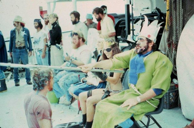 King Neptune dubbing a pollywog an official shellback Picture
