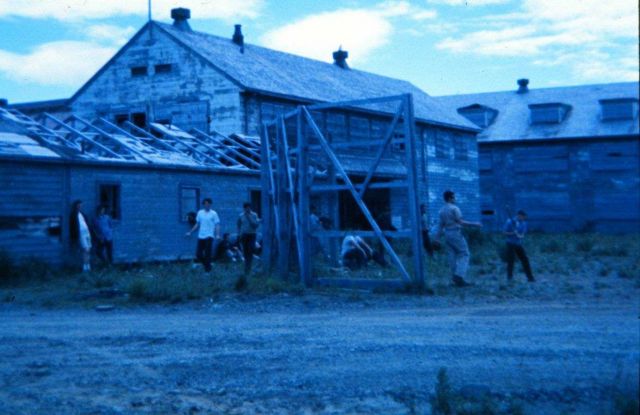 The crew of the SURVEYOR playing baseball at Dutch Harbor Picture