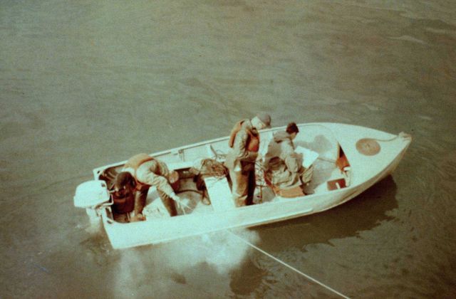 Running a tagline survey off a skiff Picture