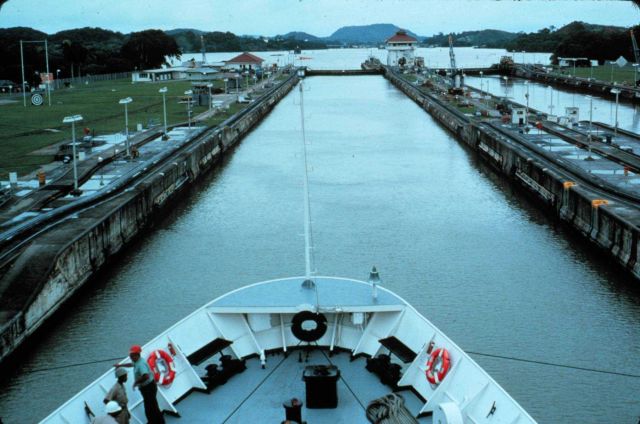 NOAA Ship RESEARCHER passing through the Panama Canal Picture