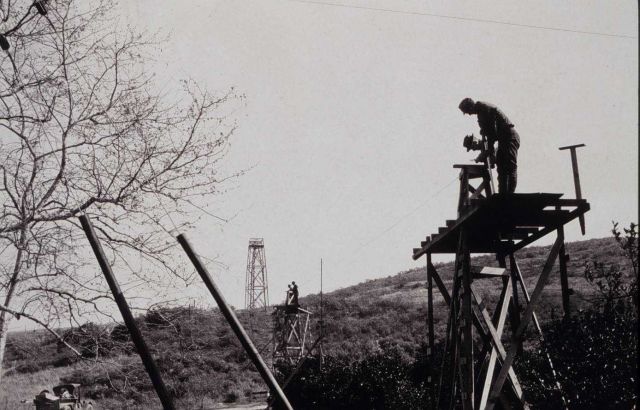 Crossing ravines on stands to keep line horizontal Picture