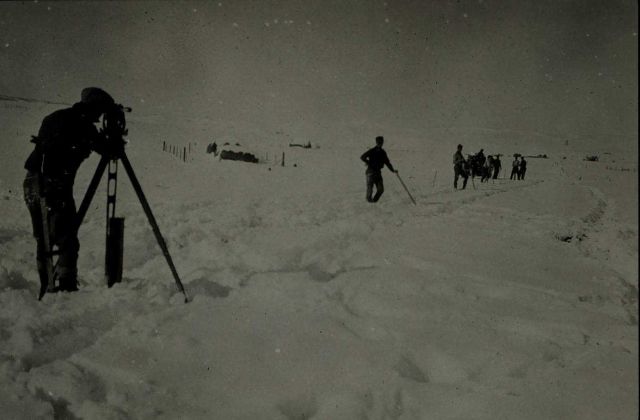 Lining stakes in on the Ranchester Base Picture