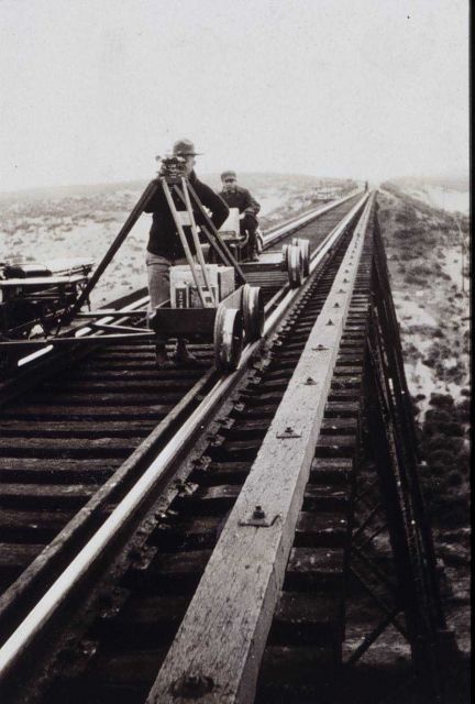 Observing from level mounted on velocipede Picture