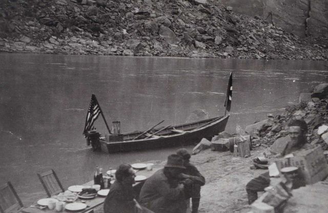 The boat - means of transportation in Glen Canyon, Colorado River Picture