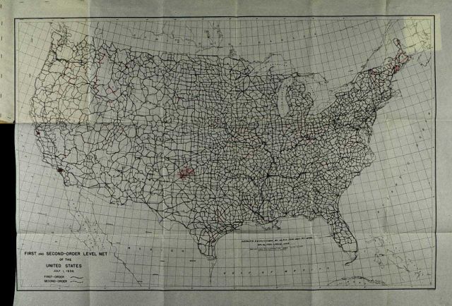 Extent of 1st and 2nd order level net as of July 1, 1936 Picture
