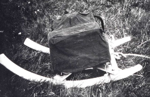 Hauling gear on a whale bone sled Picture
