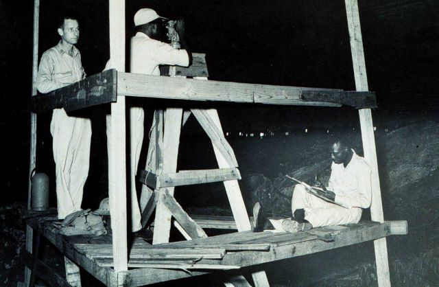 Instructing Liberians in geodetic operations Picture