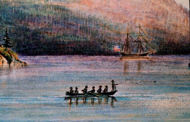 Oldest known sketch of Coast Survey sounding operations Picture