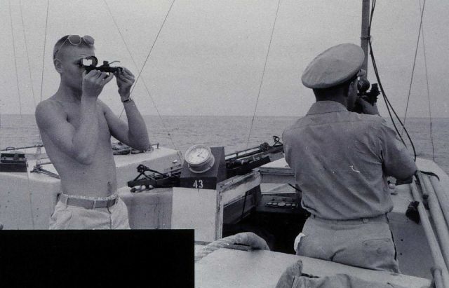 Launch hydrography three-point sextant fix Picture