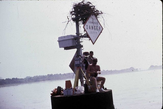 Conducting range-azimuth hydrography from buoy in Indian River Inlet Picture
