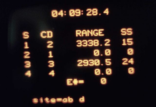 Launch readout of microwave navigation instrument distances in meters Picture
