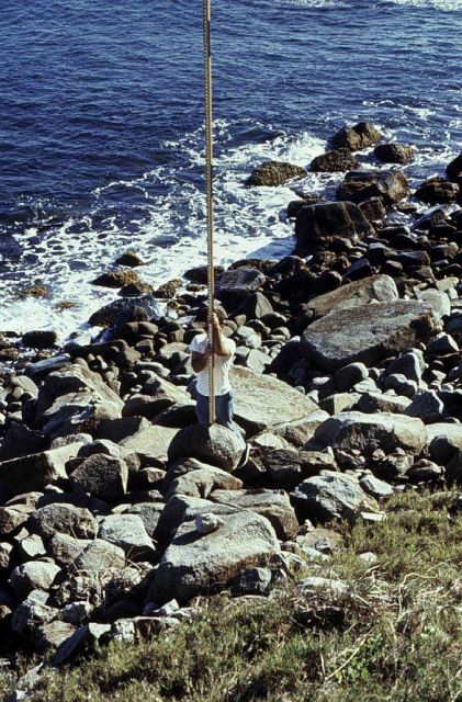 Tidal bench mark leveling on coast of Puerto Rico Picture