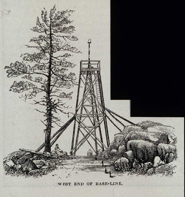 Survey tower with signal pole and tin cone Picture
