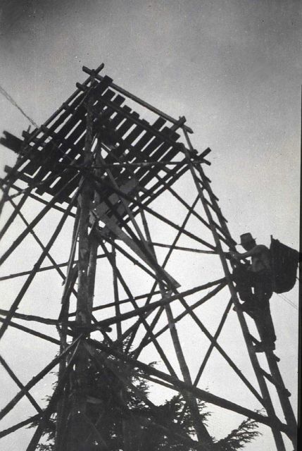 Climbing a small tower at Station Pinnacle Picture