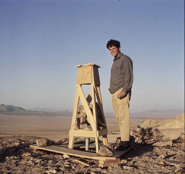 Small wooden stand on ridge in Mojave Desert Picture