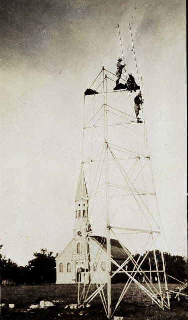 The first picture of a Bilby portable steel tower under construction Picture