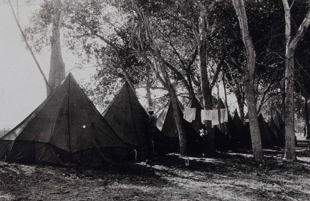 Camping in the shade in the desert Picture