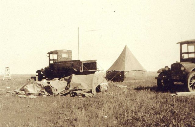 Camp at Station Wall South Base with tent blown down by high wind Picture