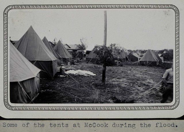 The camp at McCook during the floods along the Republican River Picture