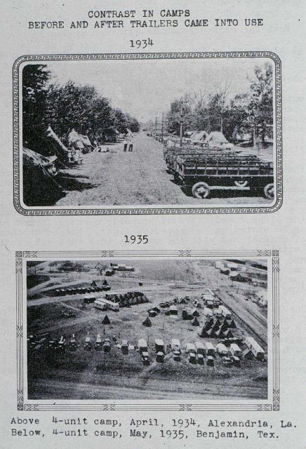 Comparison between tent camps and trailer camps Picture