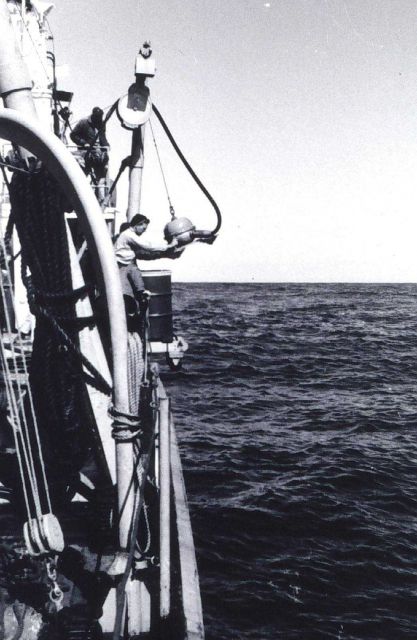 Deploying bottom mounted gravity meter off of BOWIE Picture