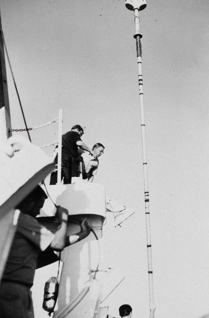 Deploying 20' piston corer and heat probe Picture