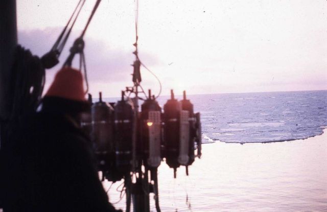 Conductivity-Temperature-Depth rosette with water bottles Picture