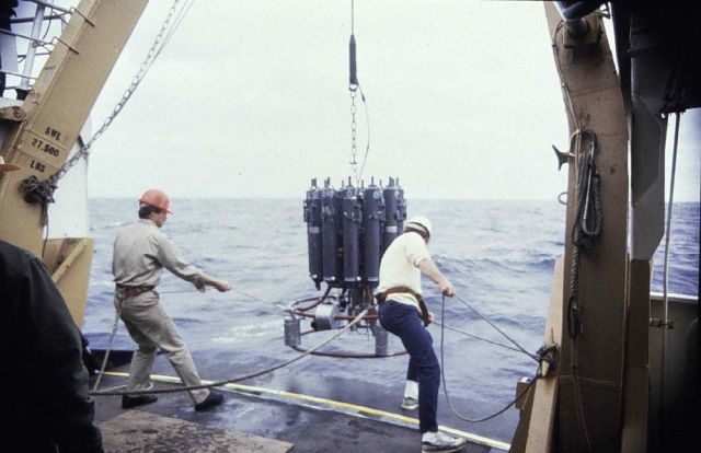 Deploying Conductivity-Temperature-Depth rosette Picture