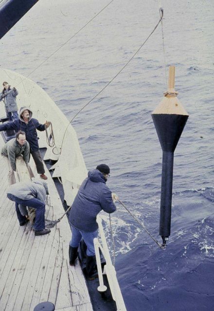 Recovering drift buoy dropped from aircraft in North Pacific Picture