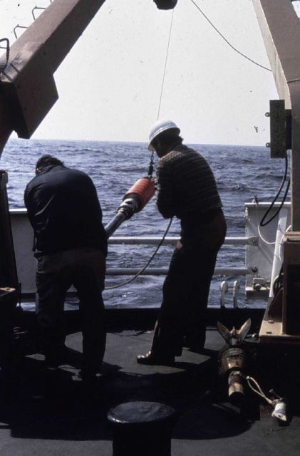 Coring device being deployed from MT Picture