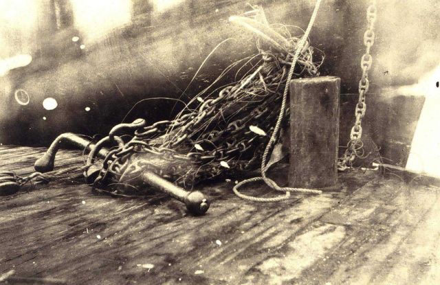 Snarled anchor cable and current meter cables Picture