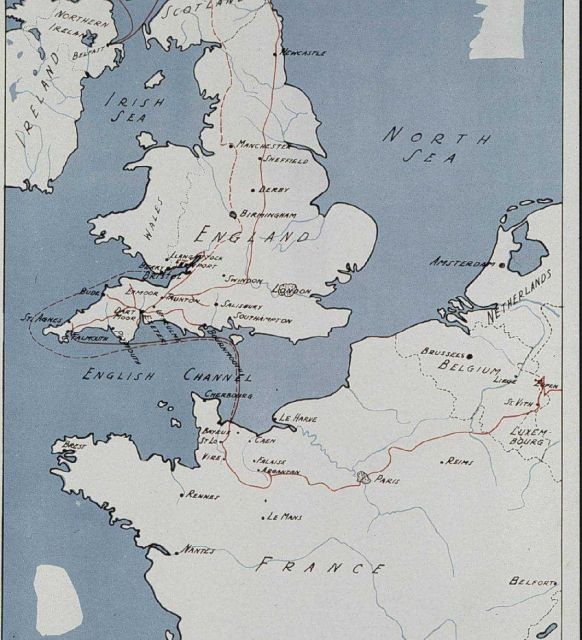 Route of 17th Field Artillery Observation Battalion through England and France Picture