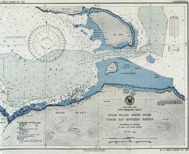 Chart of Efate Island produced on board the PATHFINDER Picture