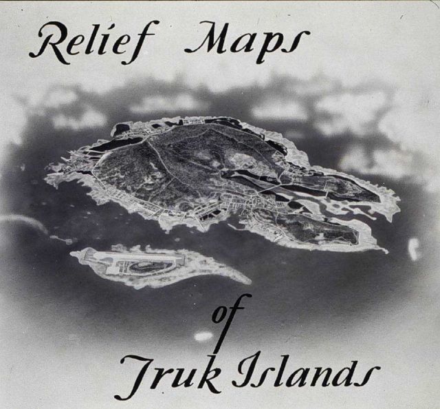 Relief map of Truk Island developed to guide bombing missions Picture
