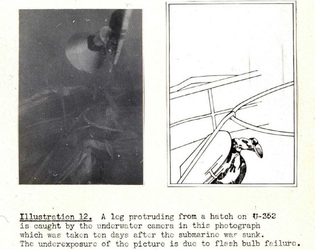 Photo of Nazi submariner foot (?) trying to get out of submarine escape hatch Picture