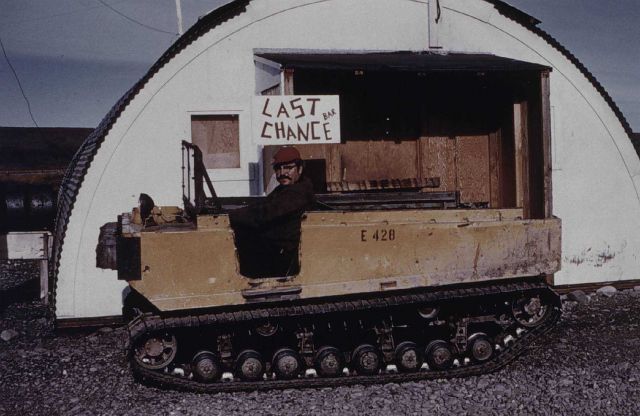 Don't drink and drive - Bob Pryce on tractor in central Alaska Picture