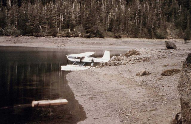 Tending tide gages by float plane Picture
