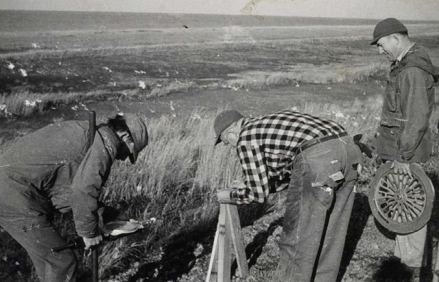 Measuring a base line on the Bering Sea Picture
