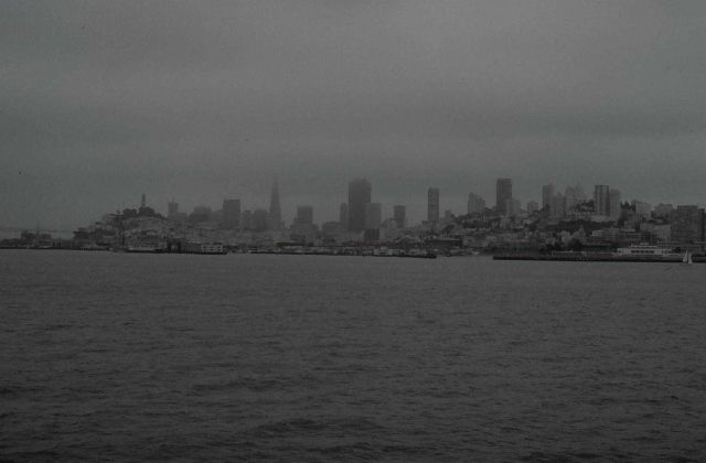 San Francisco skyline from the bay on a hazy day Picture