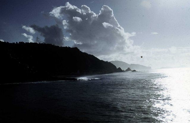 South coast of American Samoa late in the afternoon. Picture