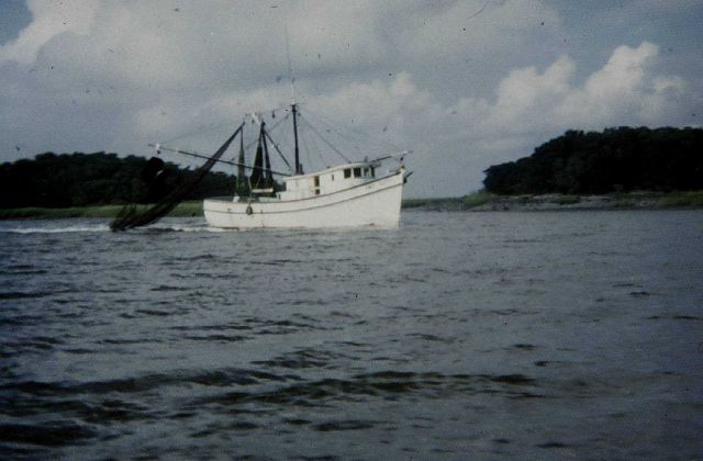 Shrimp trawler in Sapelo Sound. Picture