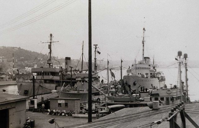 Seattle ship base on Lake Union. Picture