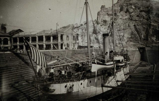 The PATHFINDER in drydock at Kowloon. Picture